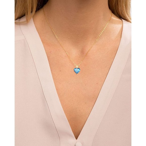 Genuine Birthstone Necklace for Girls Women, Heart Love Necklace for Twe… - Picture 8 of 16